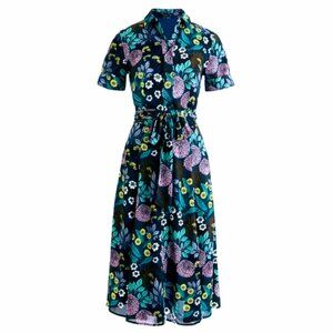 J. Crew Flowers and leaf 1950"s style retro dress